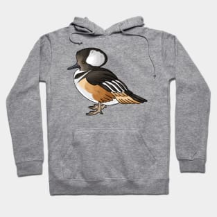 Hooded merganser bird cartoon illustration Hoodie